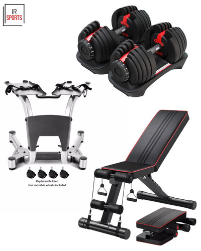 40kg adjustable dumbbells pair - adjustable,